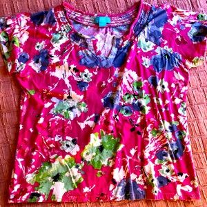 Pink floral tee